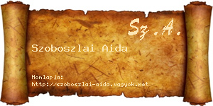Szoboszlai Aida névjegykártya